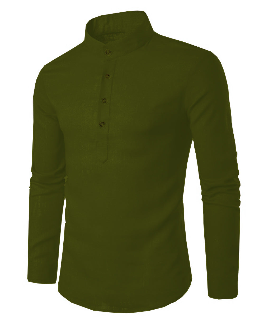 Baju Koko | Kurta Pria Muslim Polos Kancing Depan Tangan Panjang