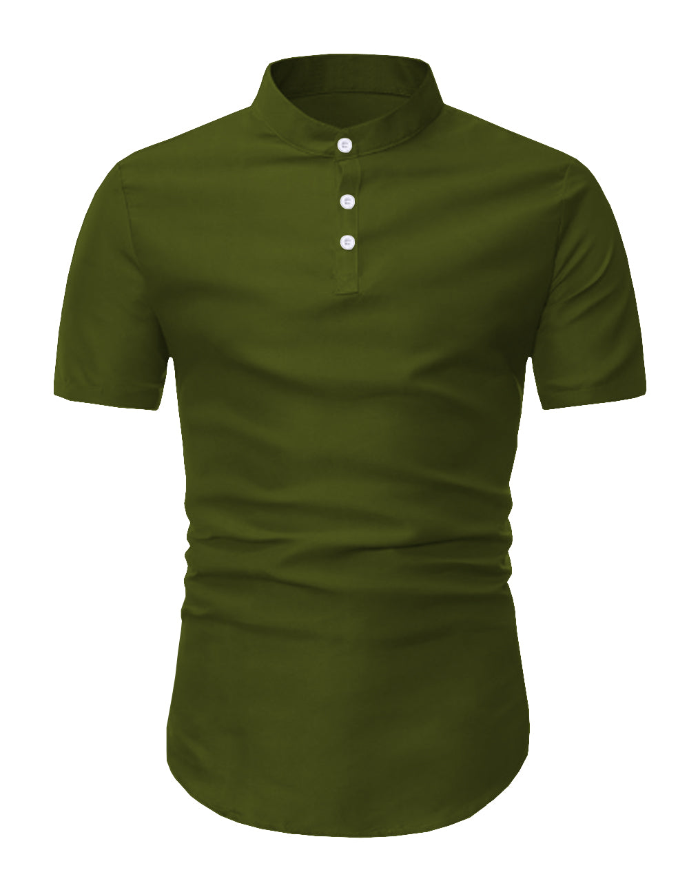 Kurta Pria Baju Koko Muslim Kerah Pendek Tangan Pendek Kancing Depan