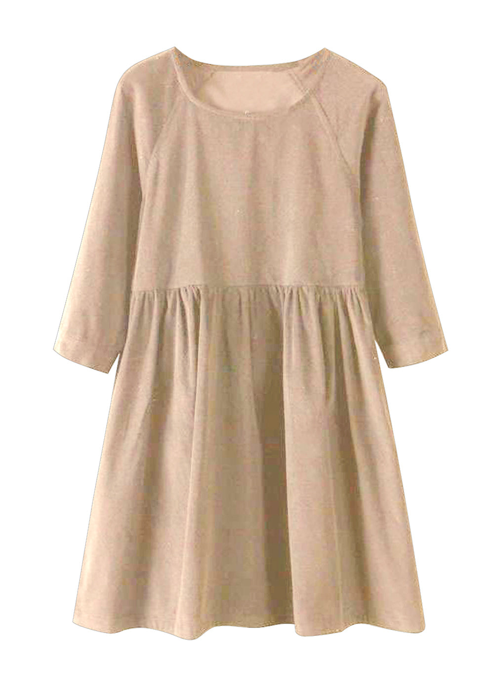 Dress Tunic Pinggang Kerut Wanita Tangan 3/4