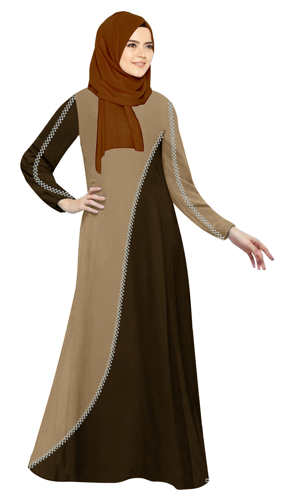 Gamis Abaya Wanita Muslim Double Tone Simple