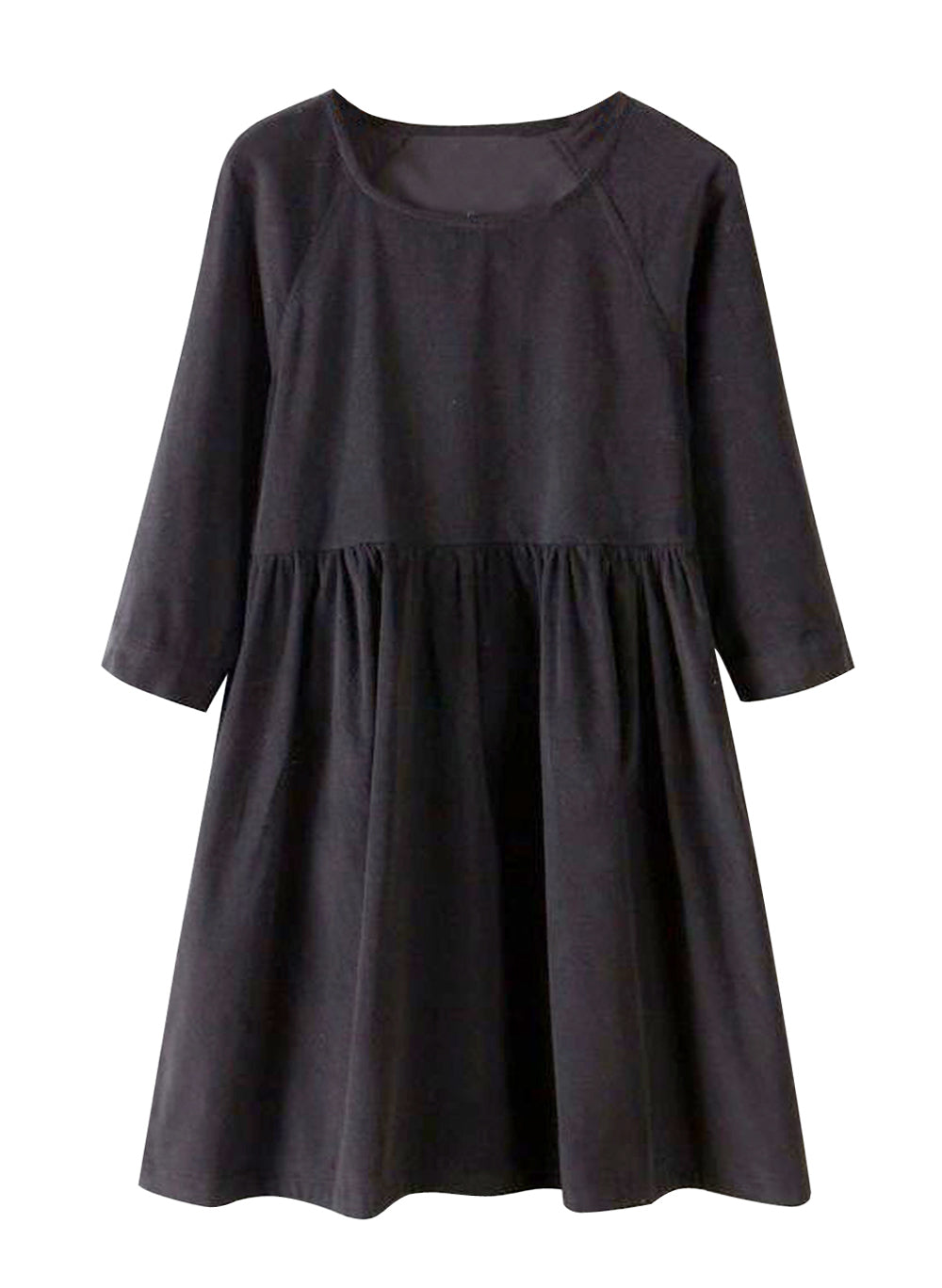 Dress Tunic Pinggang Kerut Wanita Tangan 3/4