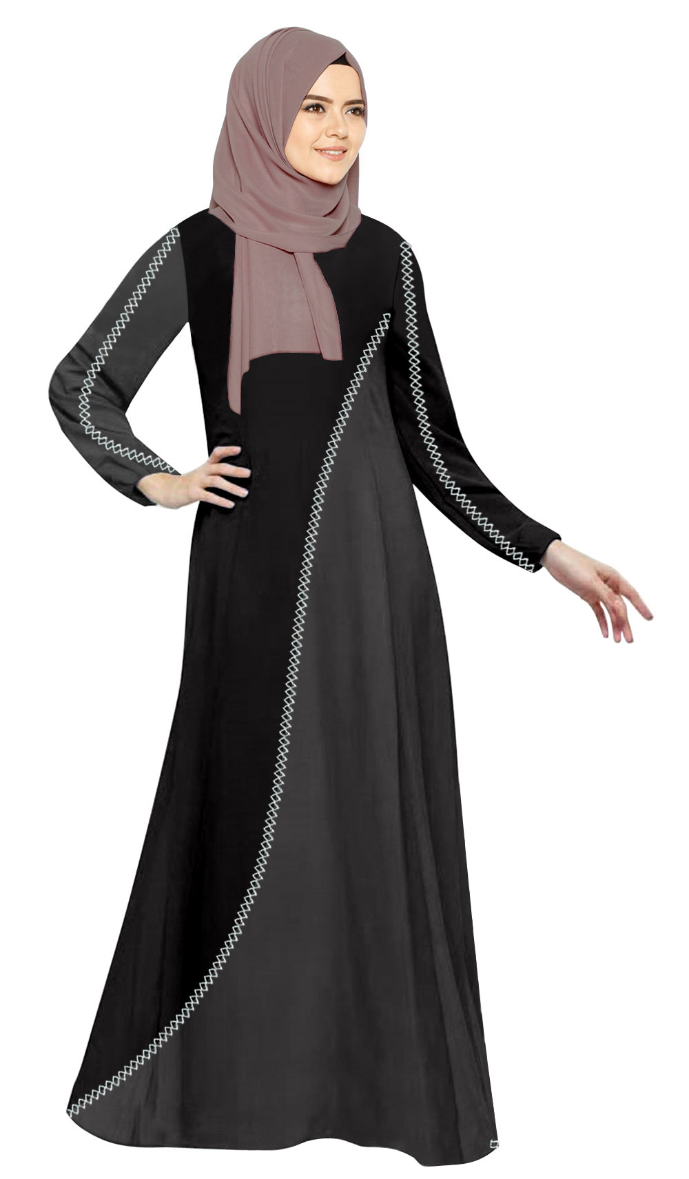 Gamis Abaya Wanita Muslim Double Tone Simple