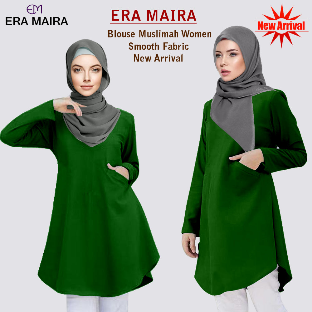 Blouse Polos Kantong Pinggir Tangan Panjang
