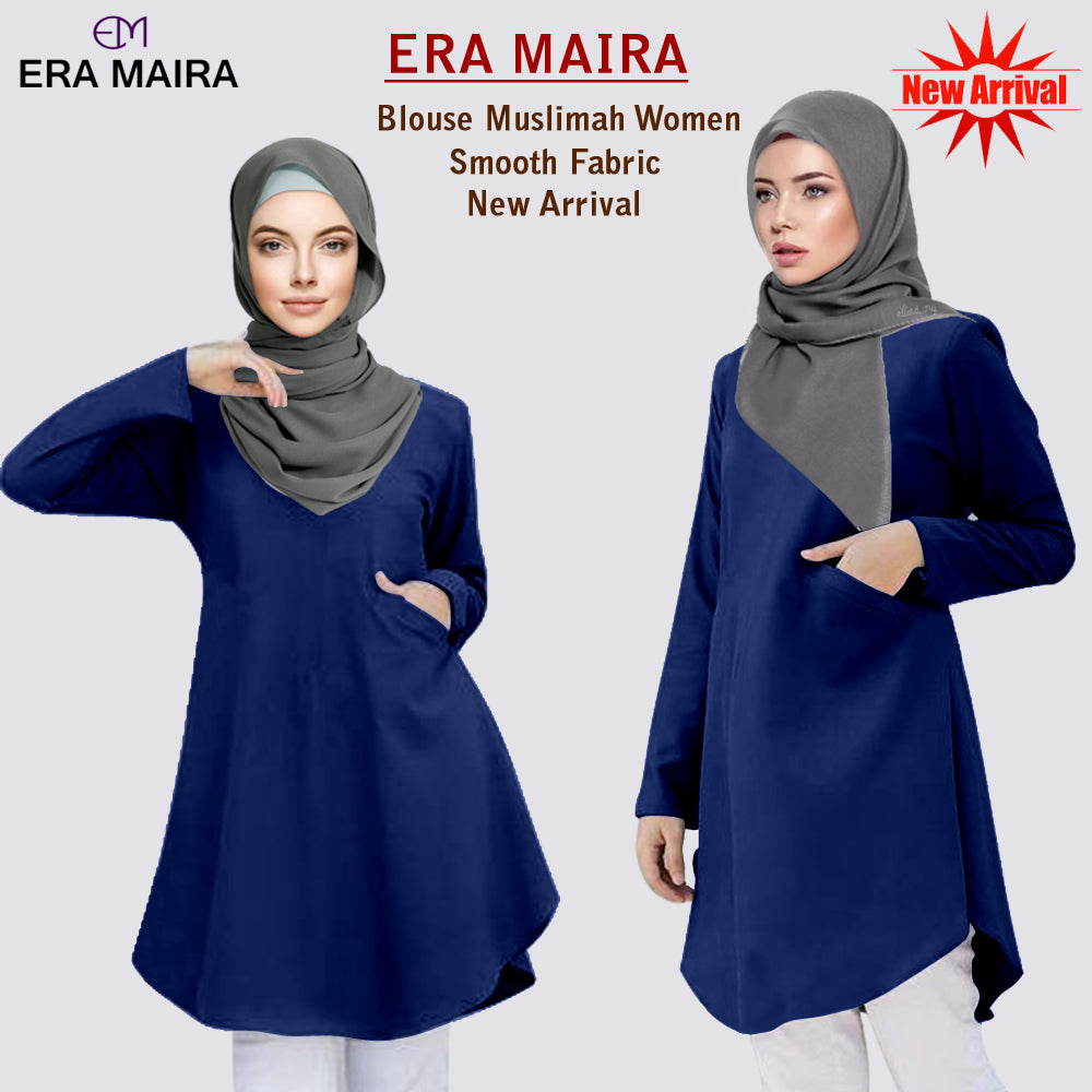 Blouse Polos Kantong Pinggir Tangan Panjang