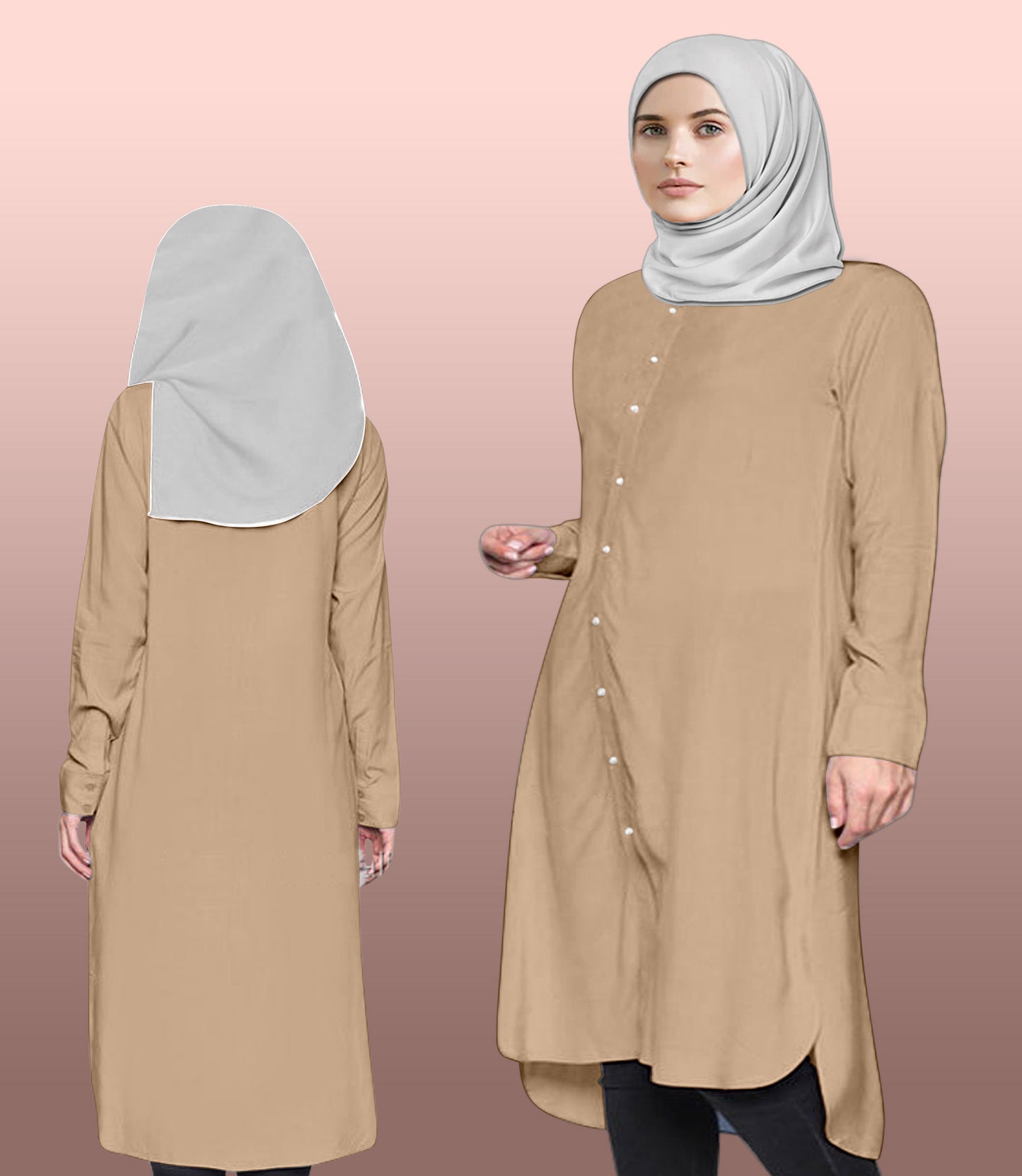 Blouse Tunic Round Bottom Full Kancing