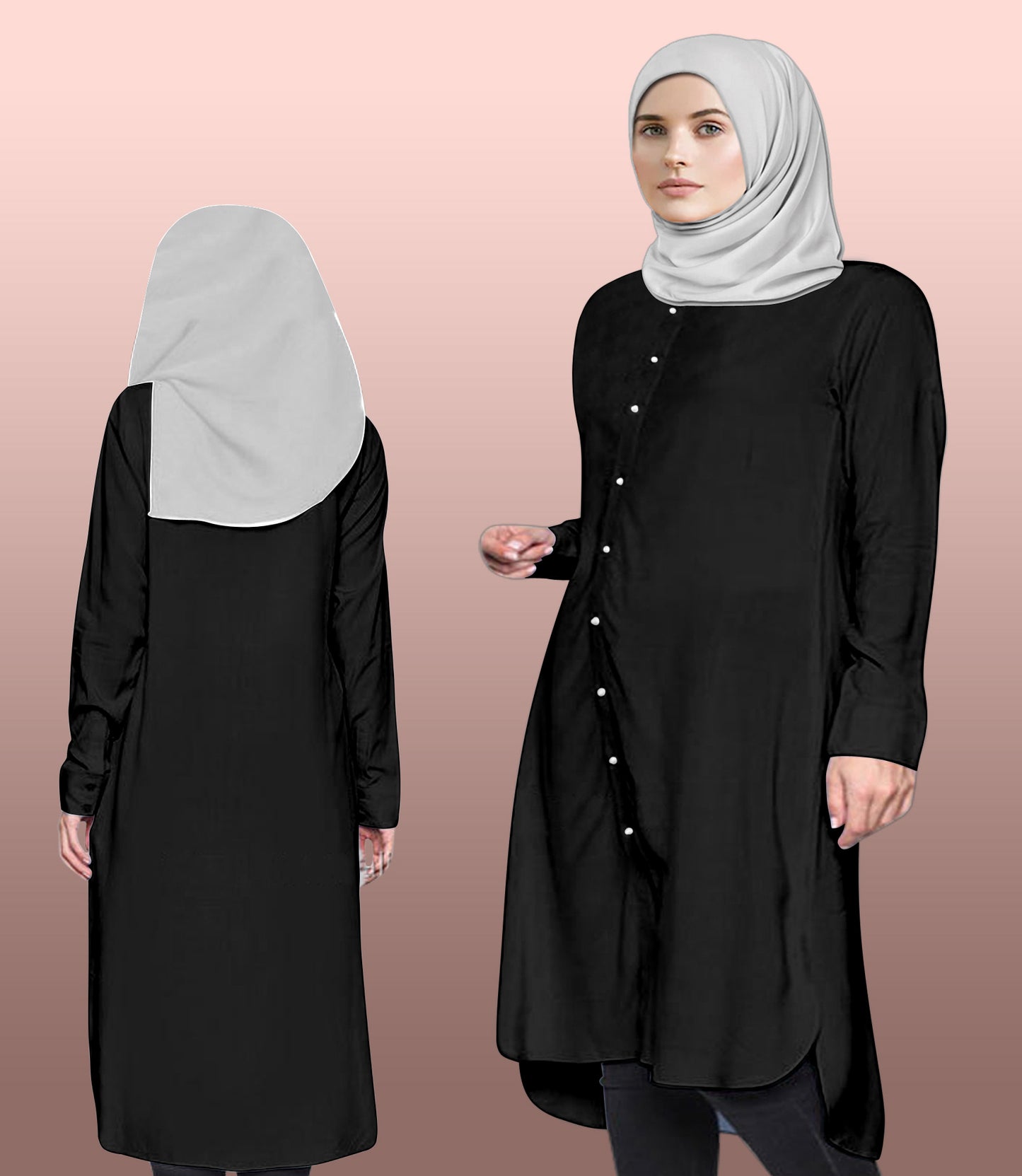 Blouse Tunic Round Bottom Full Kancing
