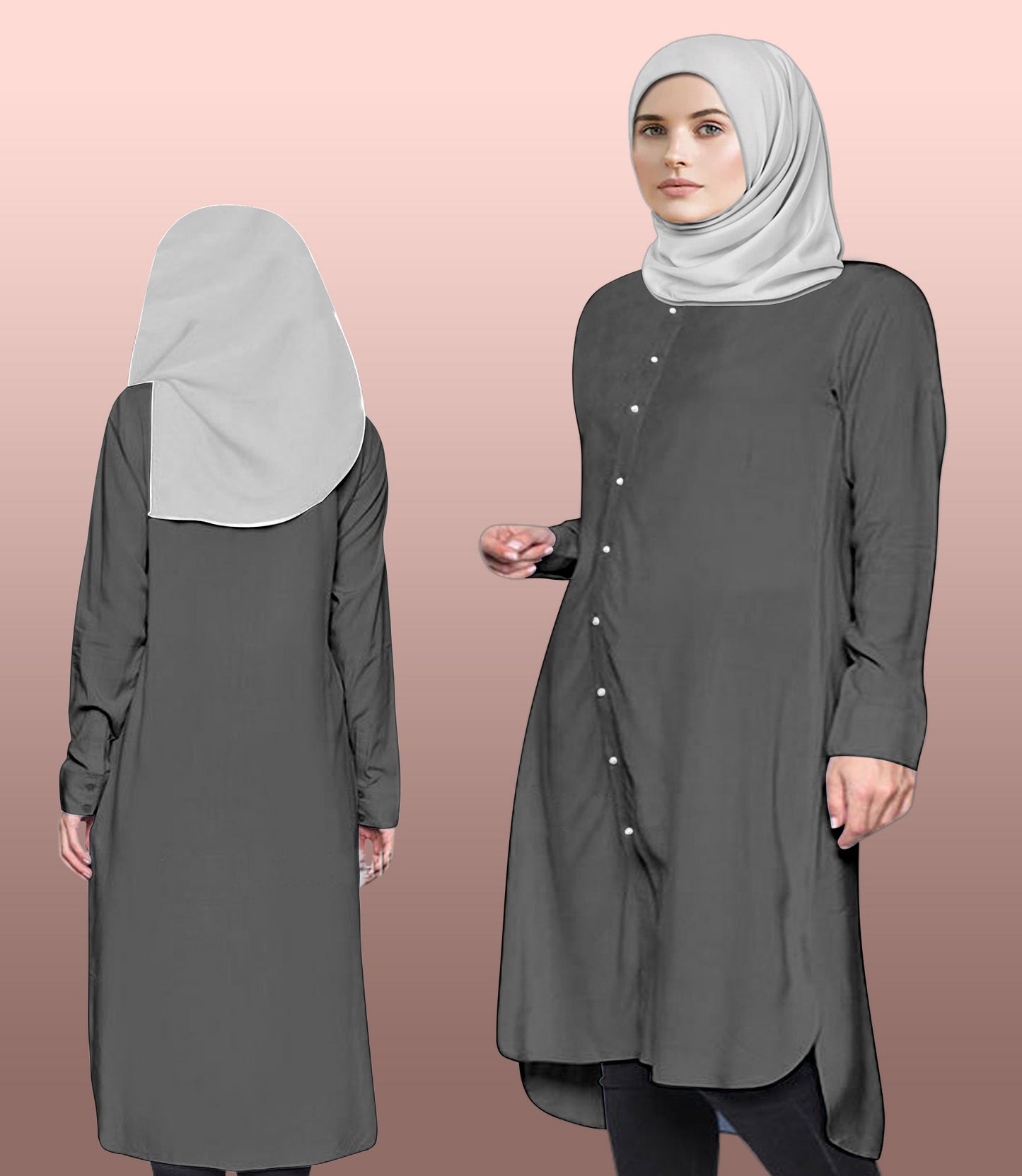Blouse Tunic Round Bottom Full Kancing
