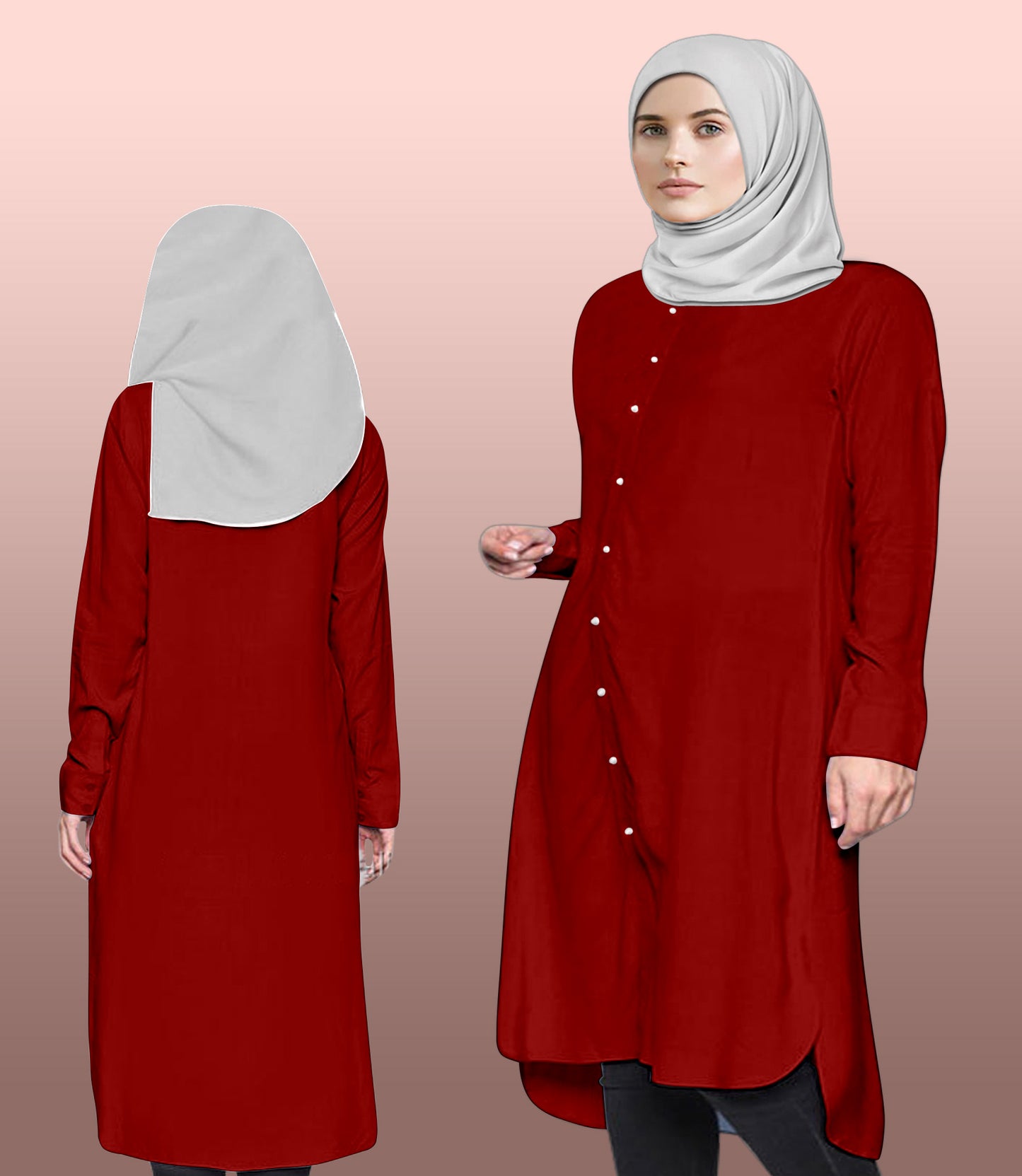 Blouse Tunic Round Bottom Full Kancing