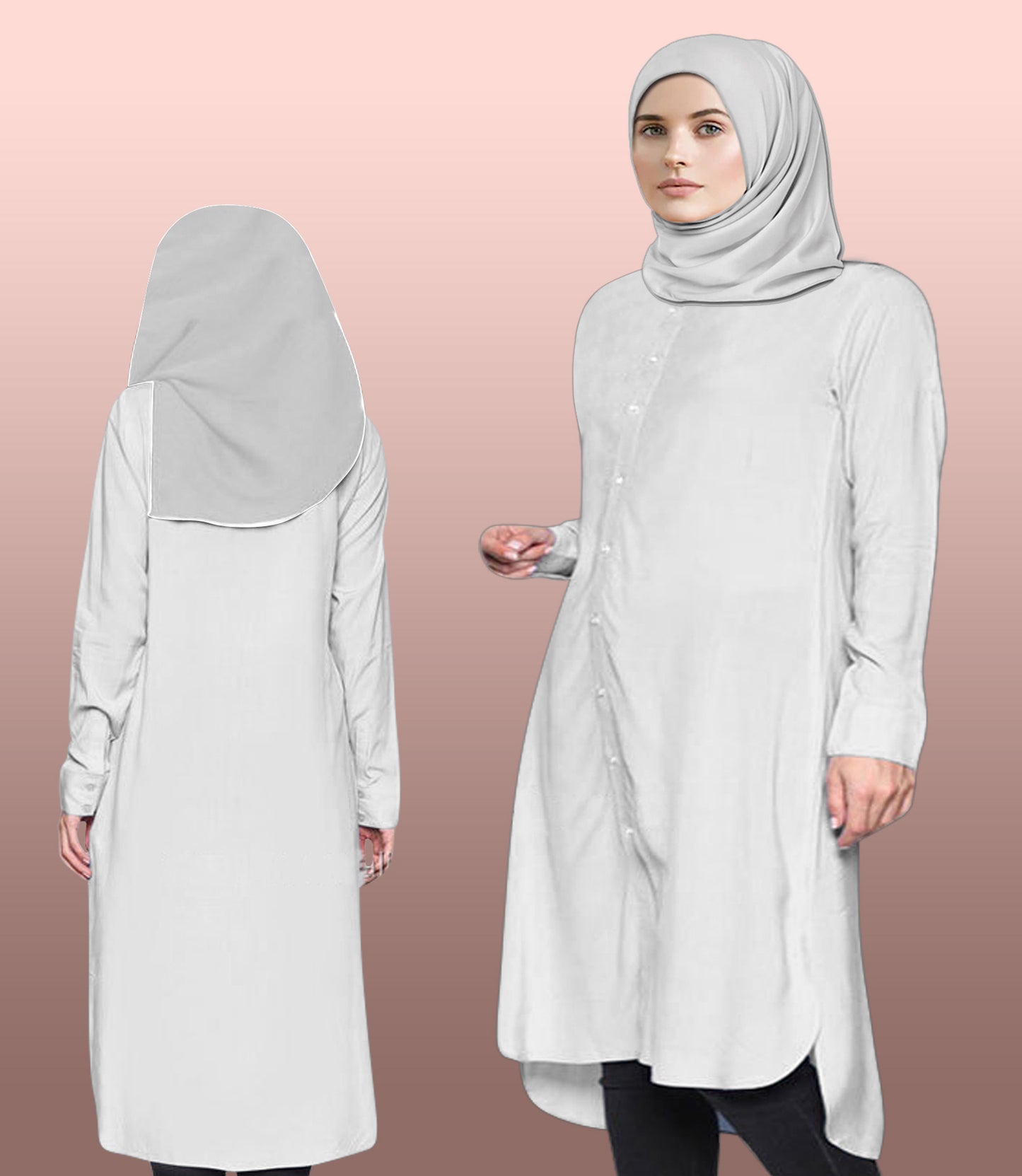 Blouse Tunic Round Bottom Full Kancing