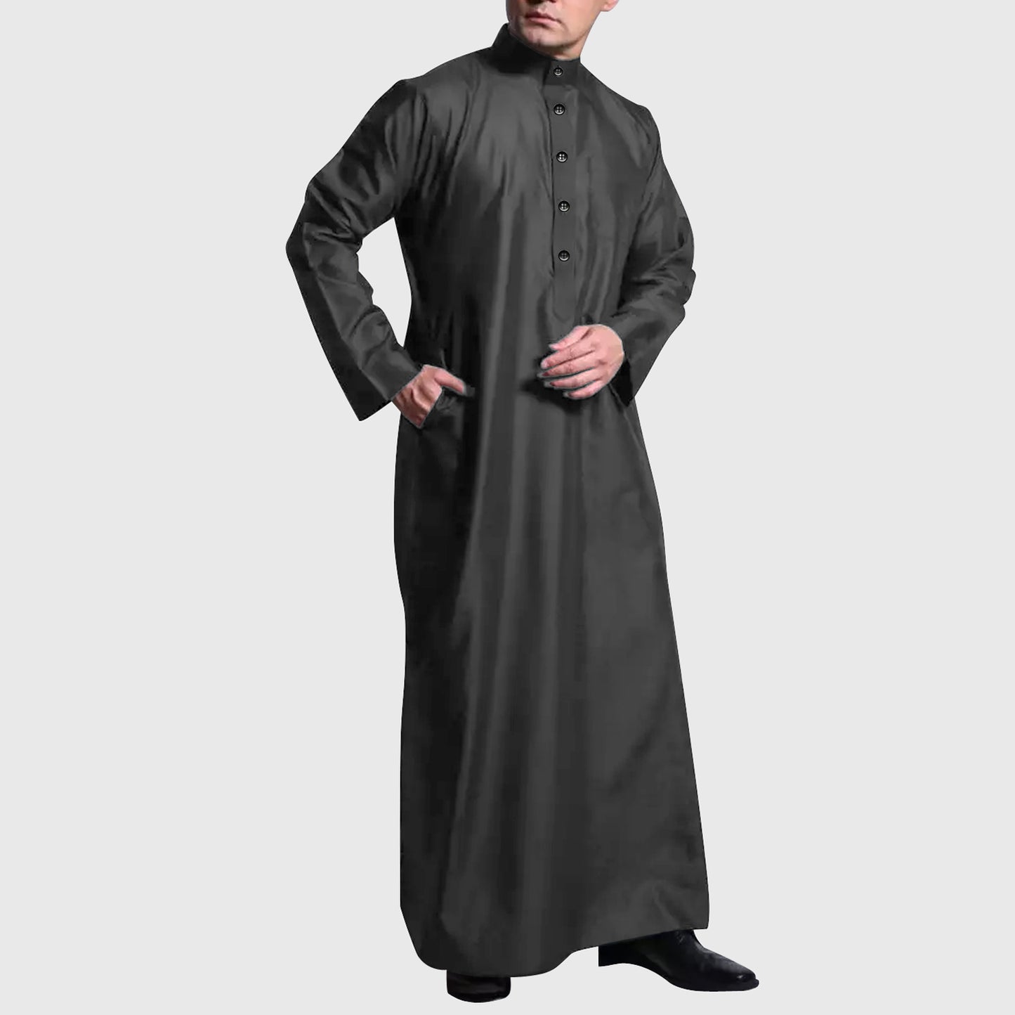 Jubah Men Polos Pocket Style Kancing