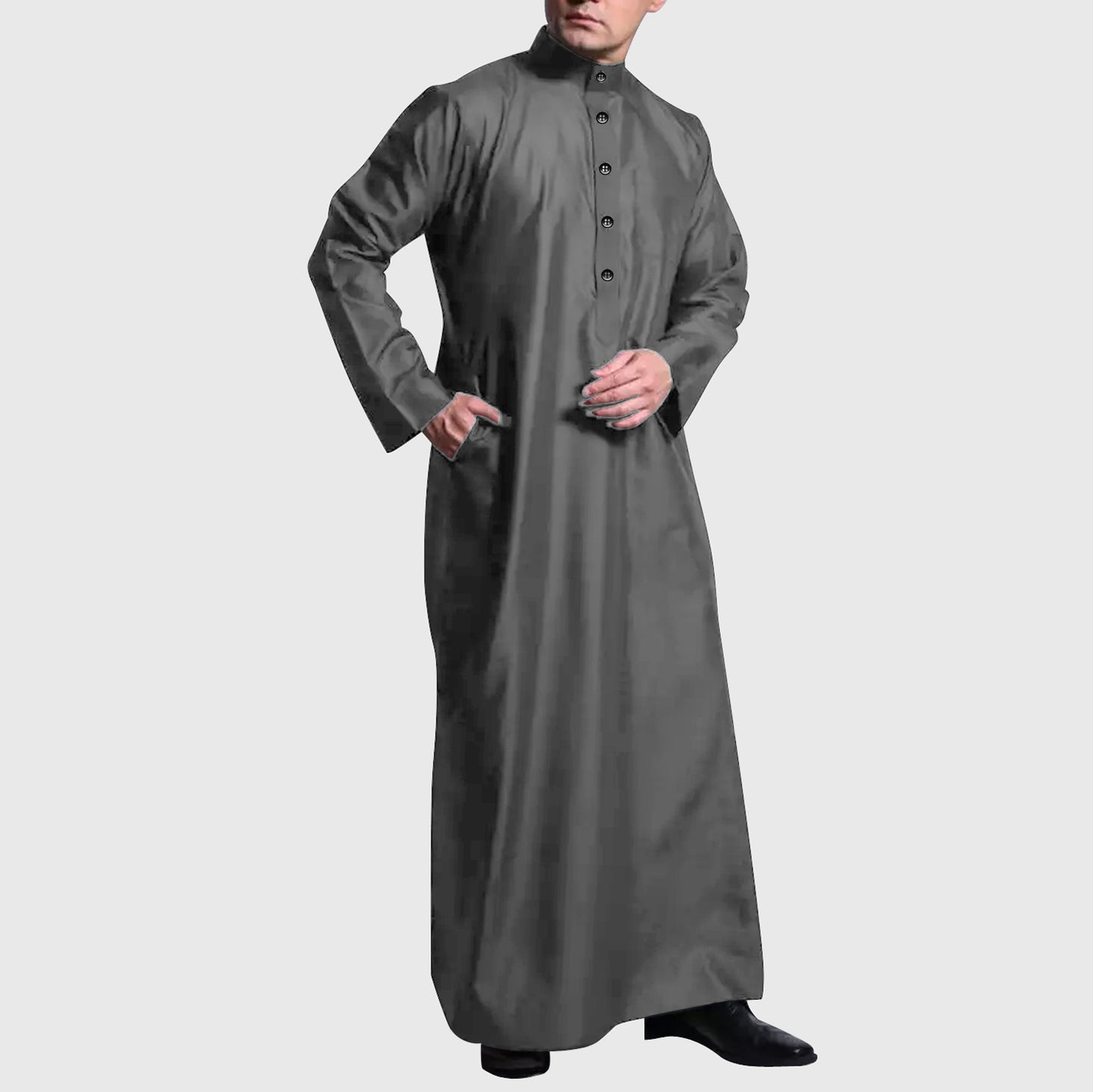 Jubah Men Polos Pocket Style Kancing