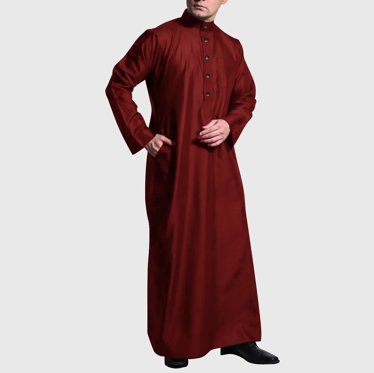 Jubah Men Polos Pocket Style Kancing