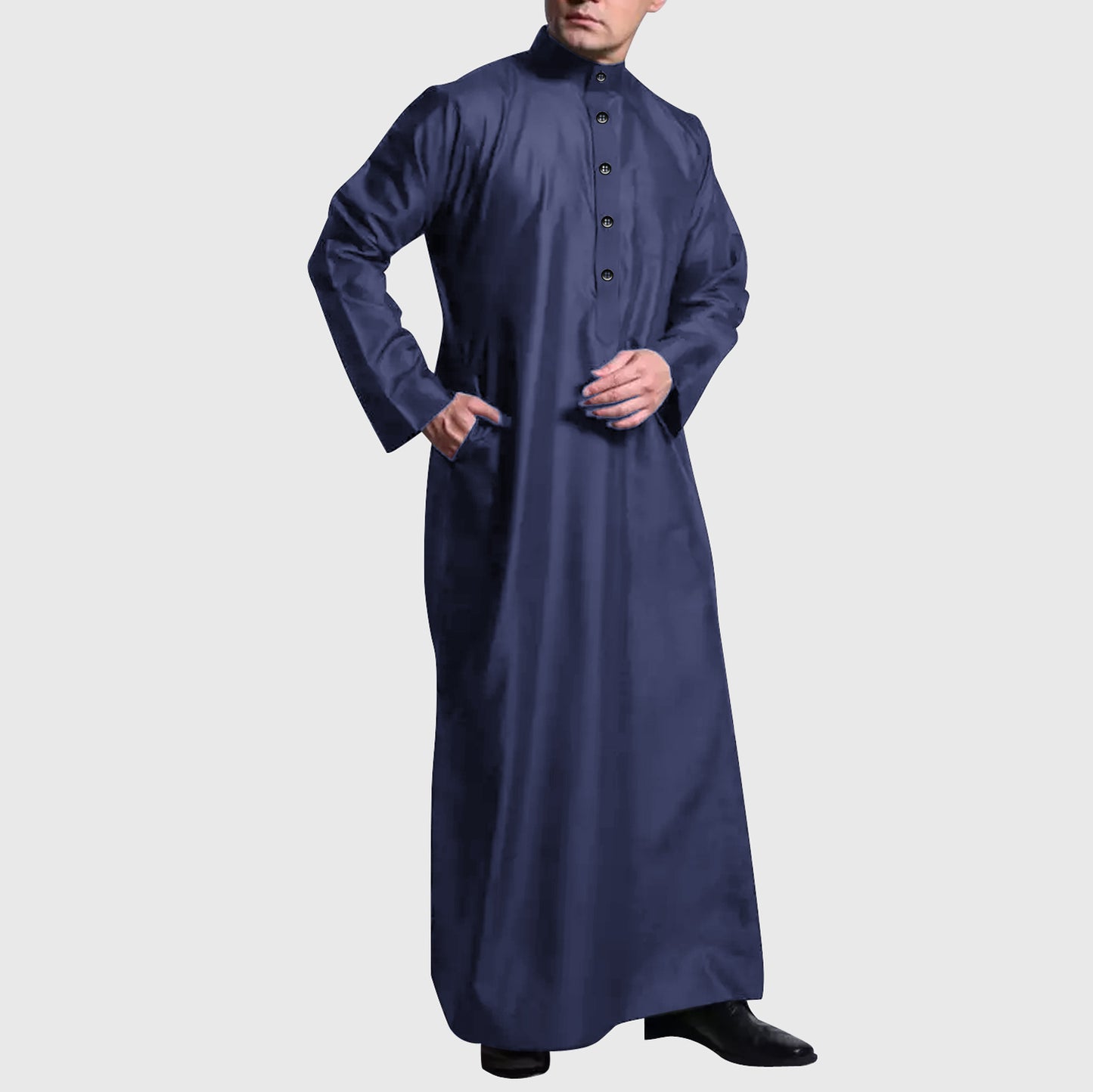 Jubah Men Polos Pocket Style Kancing