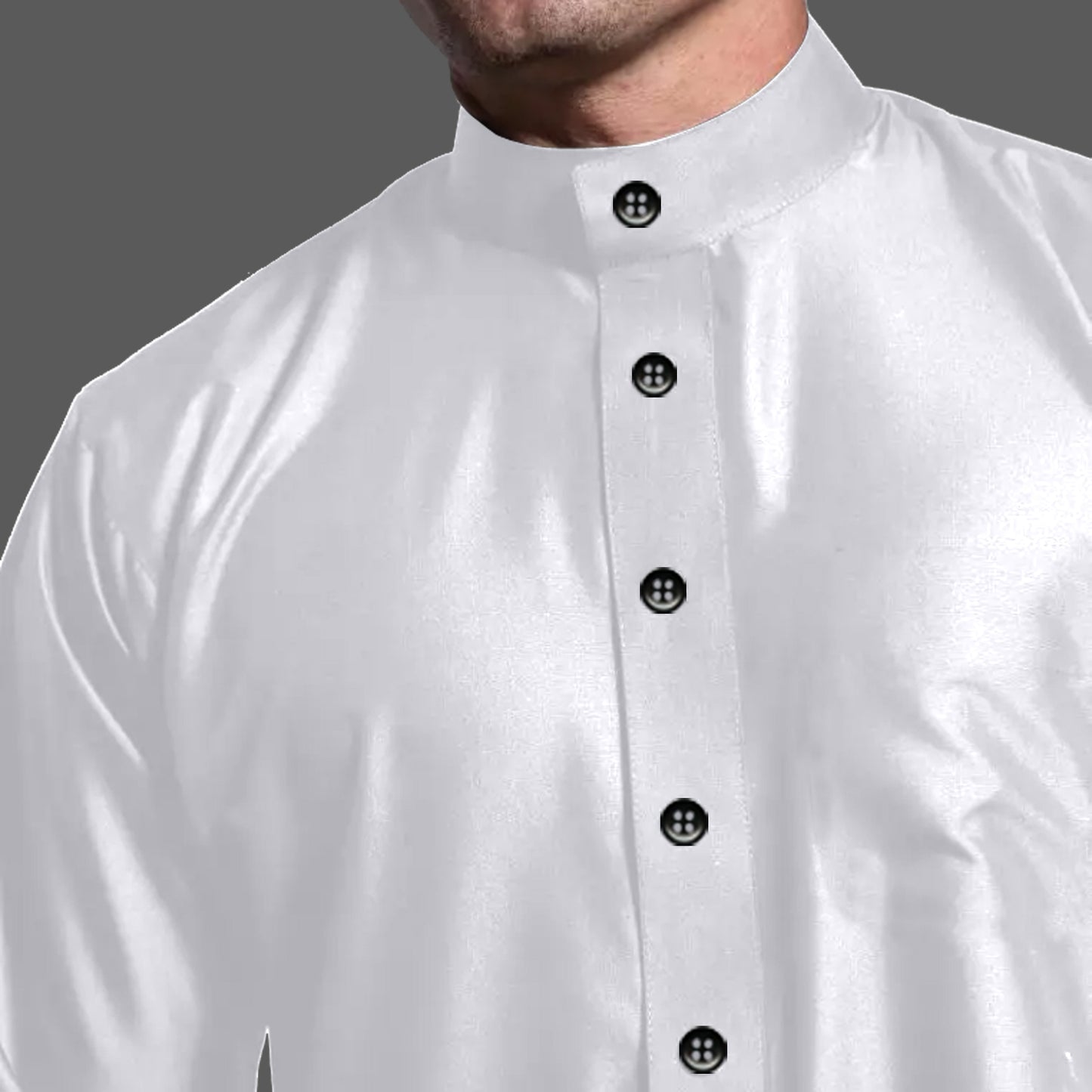 Jubah Men Polos Pocket Style Kancing