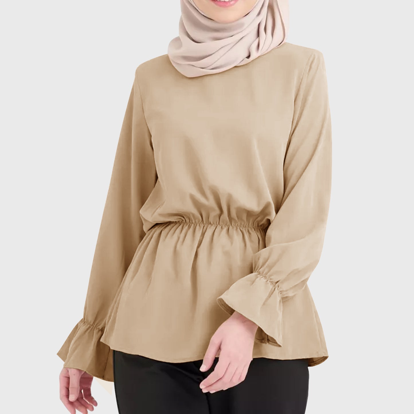 Blouse Atasan Wanita Lace Kekinian Tangan Panjang