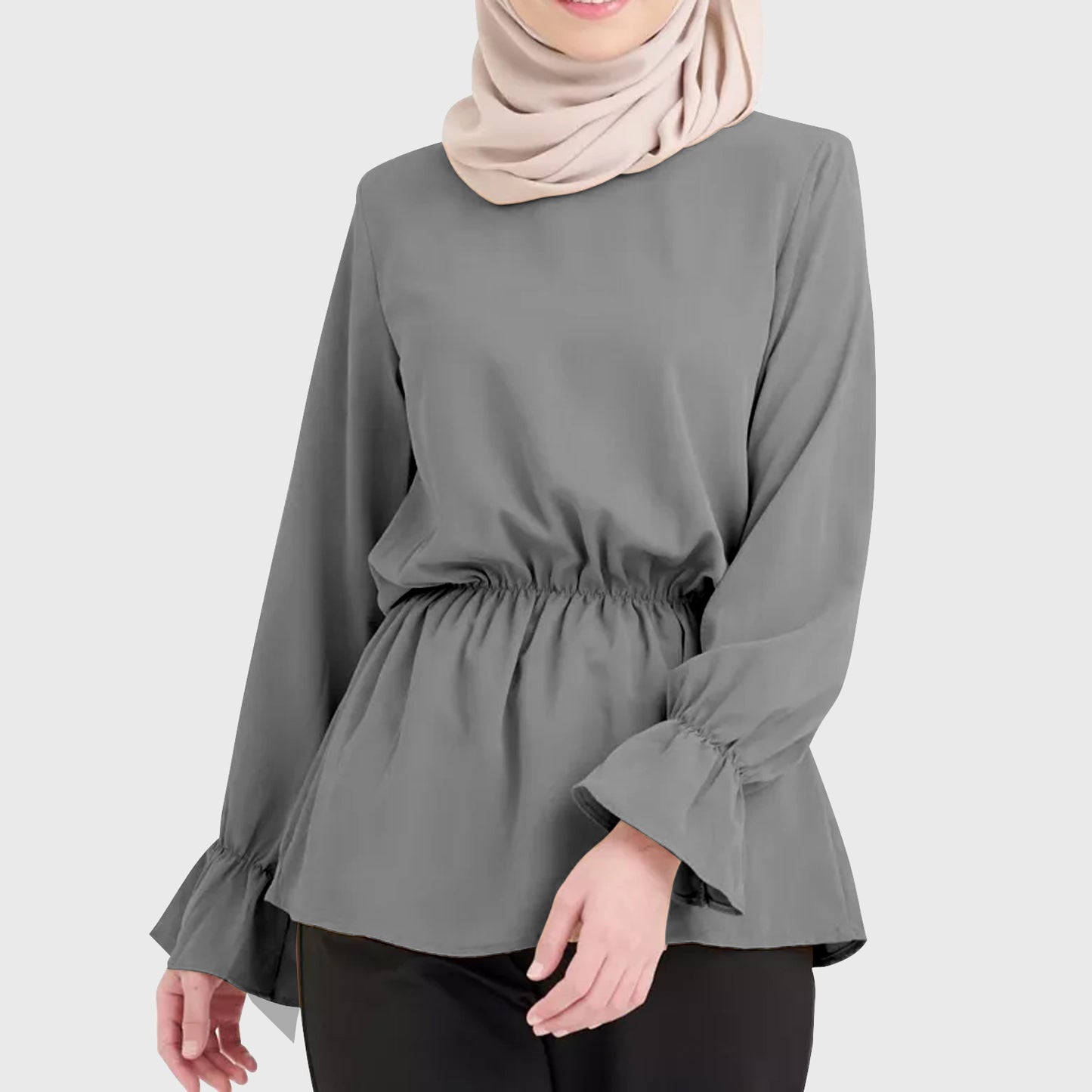 Blouse Atasan Wanita Lace Kekinian Tangan Panjang