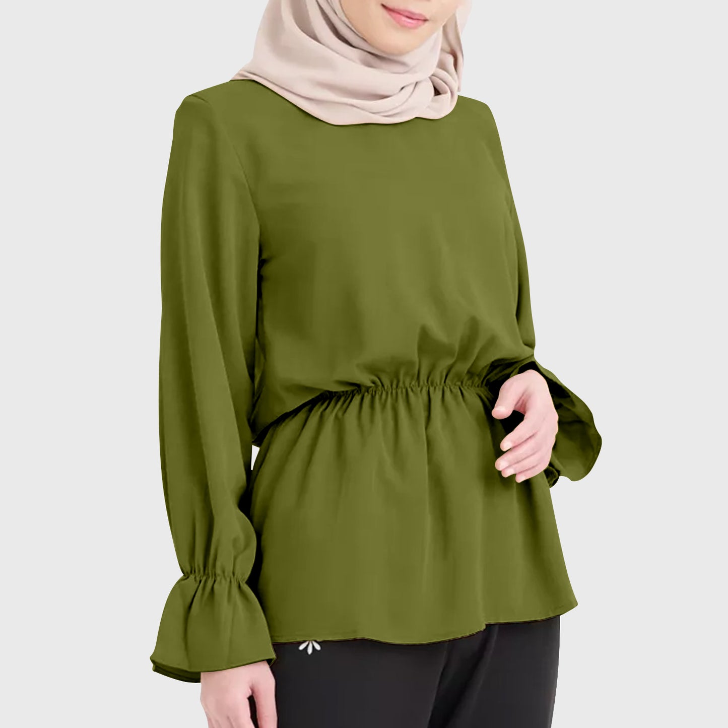 Blouse Atasan Wanita Lace Kekinian Tangan Panjang