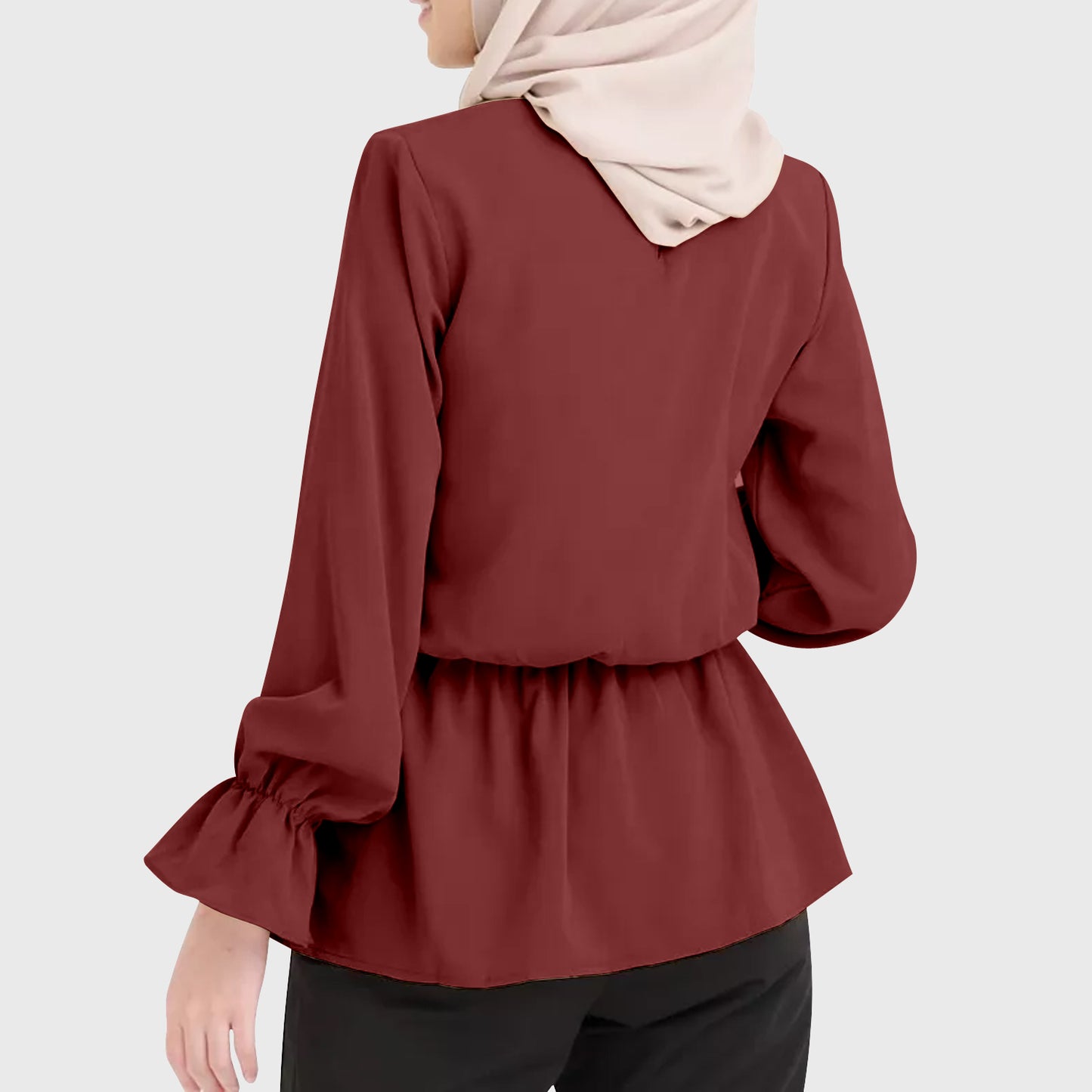 Blouse Atasan Wanita Lace Kekinian Tangan Panjang