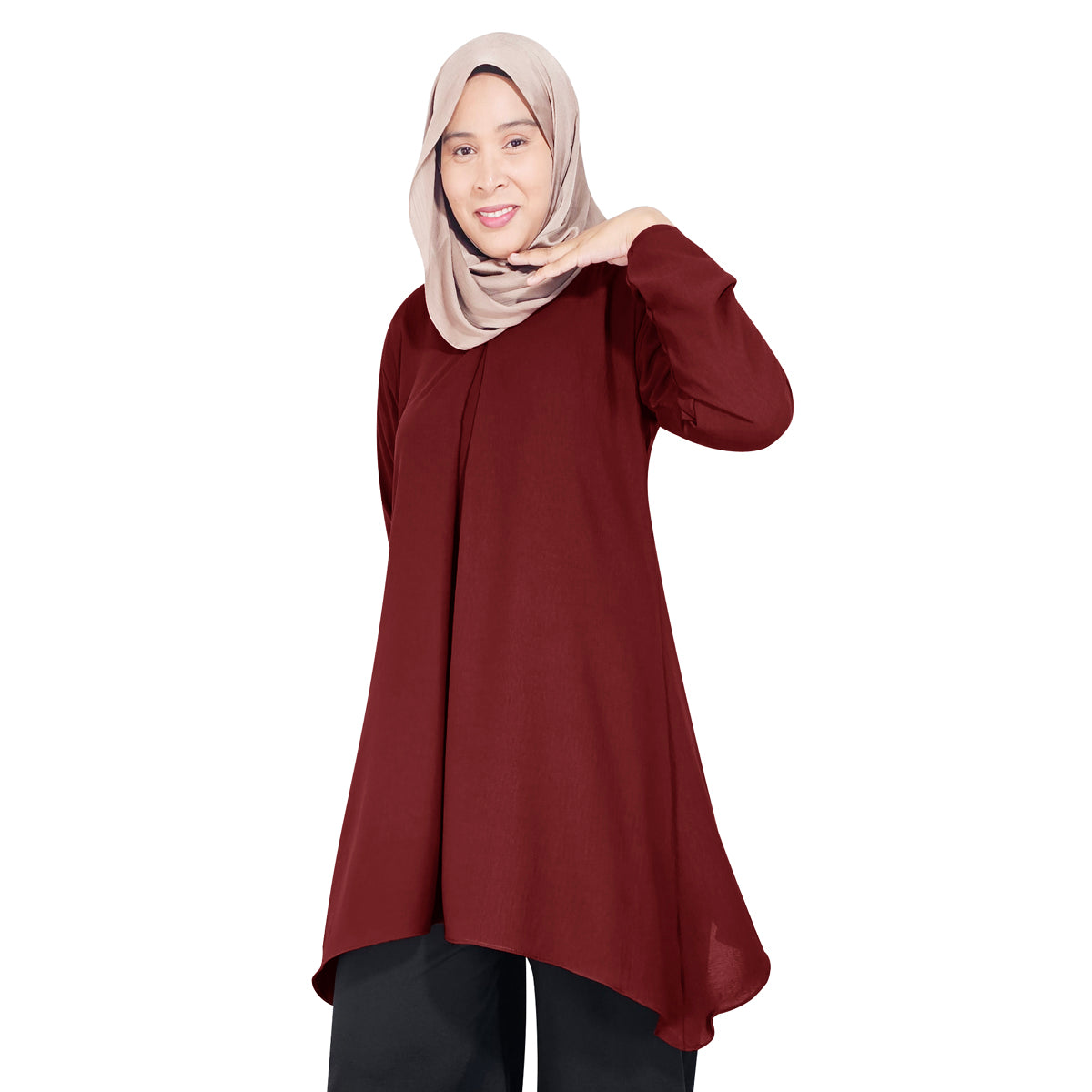 Blouse Tunic Tangan Panjang Wanita Muslim