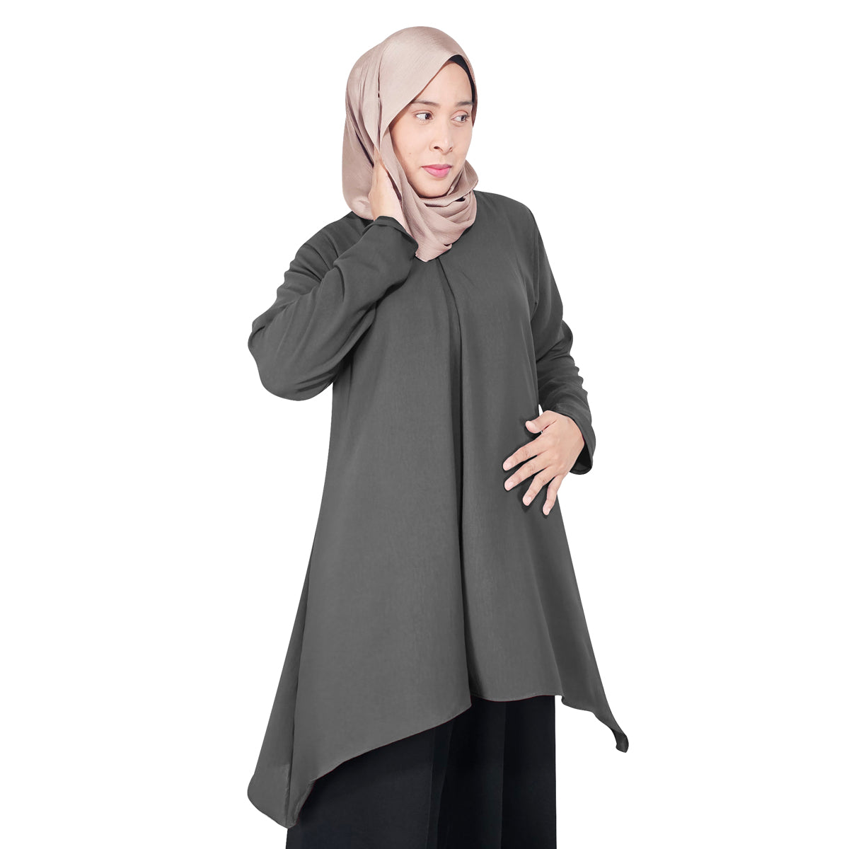 Blouse Tunic Tangan Panjang Wanita Muslim