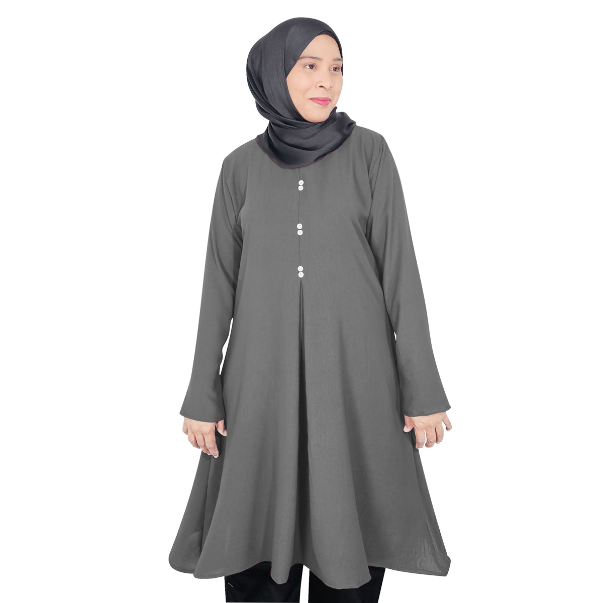 Blouse Tunic Mink Kancing Lipatan Tengah