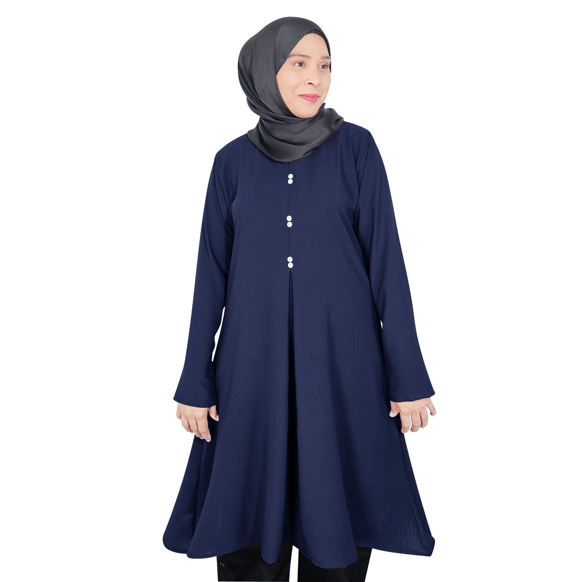 Blouse Tunic Mink Kancing Lipatan Tengah