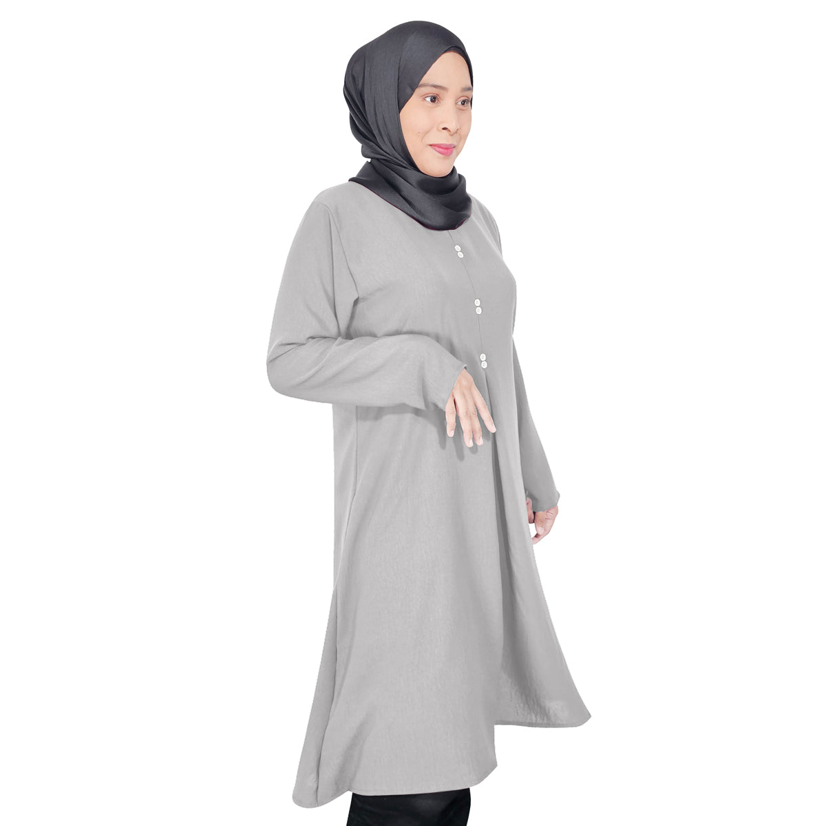 Blouse Tunic Mink Kancing Lipatan Tengah