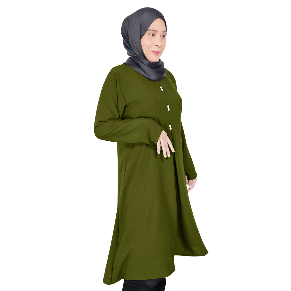 Blouse Tunic Mink Kancing Lipatan Tengah