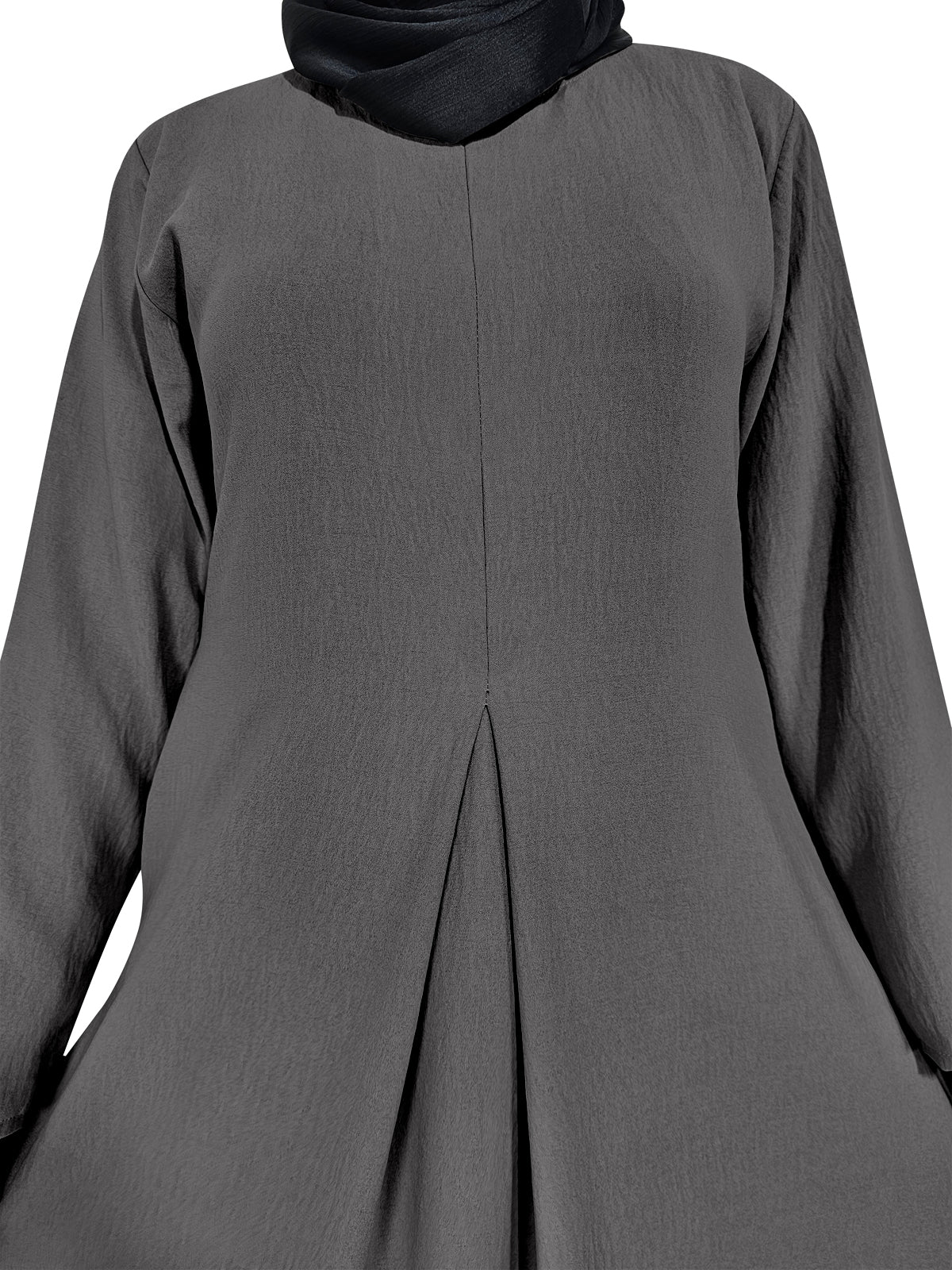 Gamis Abaya Renda Polos Wanita Tangan Panjang Jahitan Tengah Berbagai Macam Warna dan 1 Lipatan Tengah