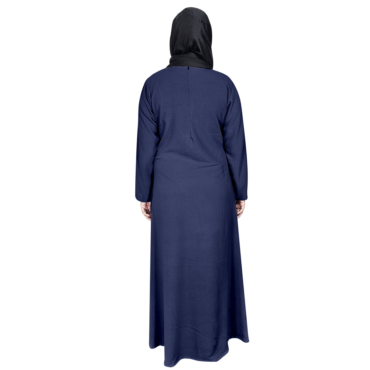 Gamis Abaya Panjang Wanita Muslim Polos 2 Lipatan Kanan Kiri