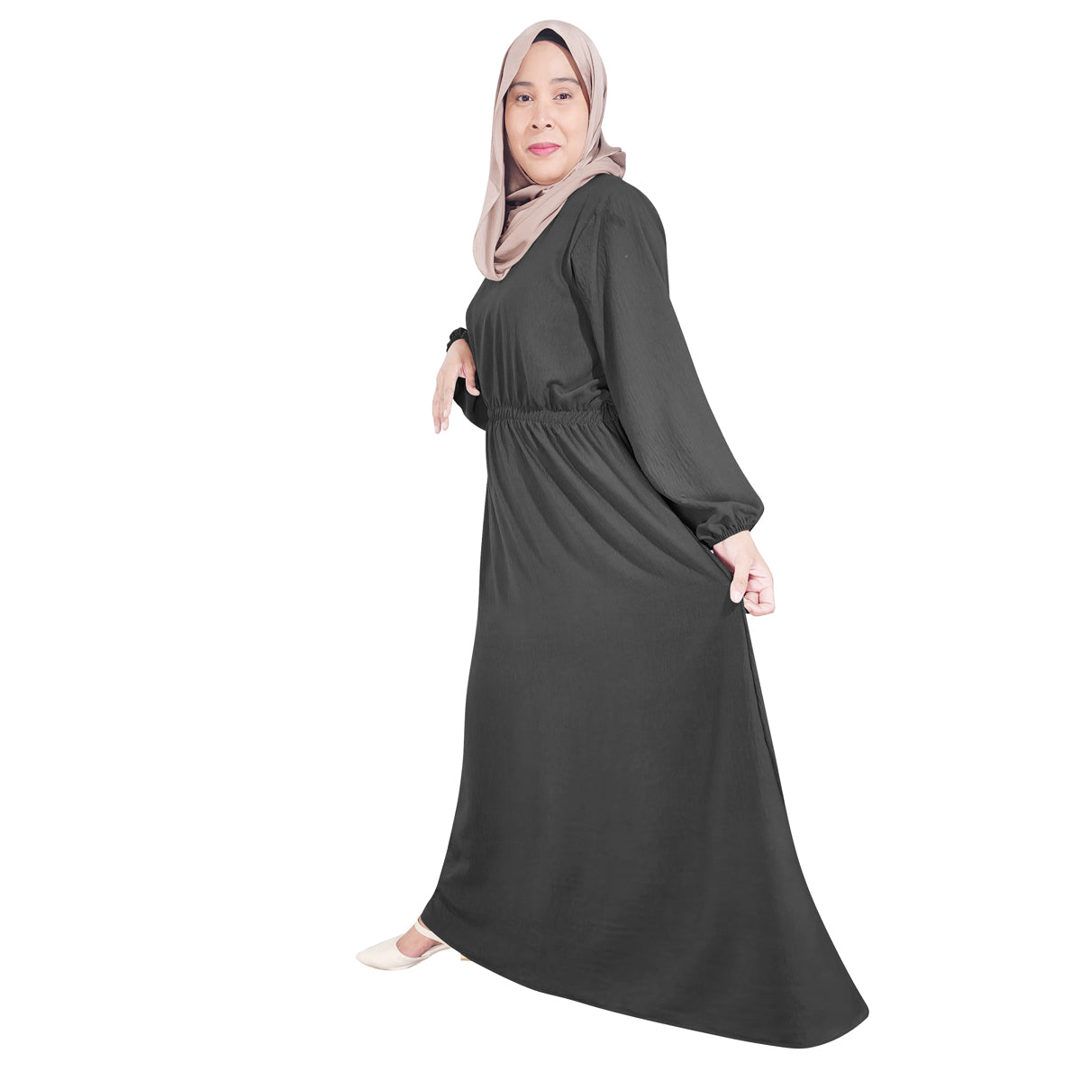 Long Women Dress Wist Fitted Style CEY Italian Crepe