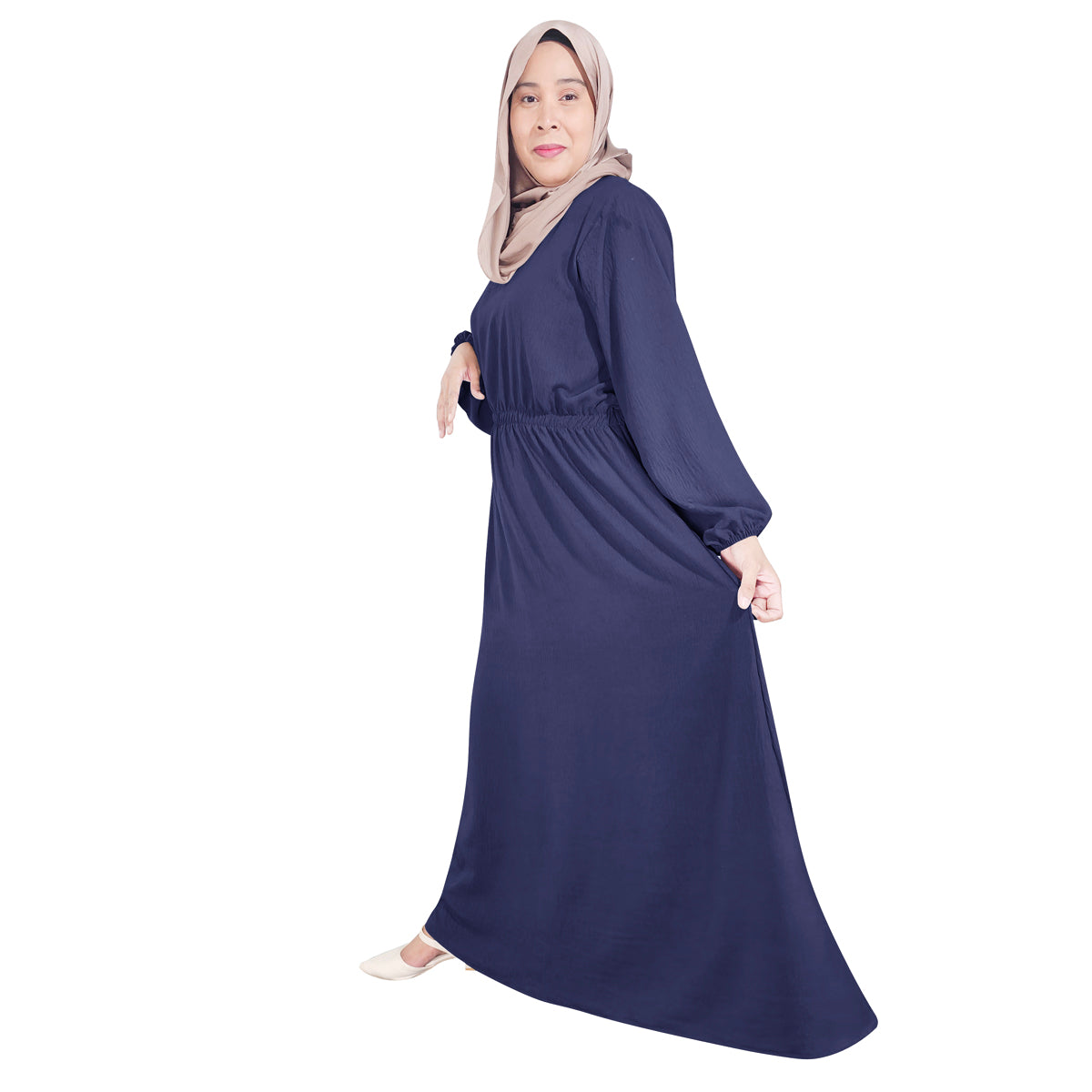 Long Women Dress Wist Fitted Style CEY Italian Crepe