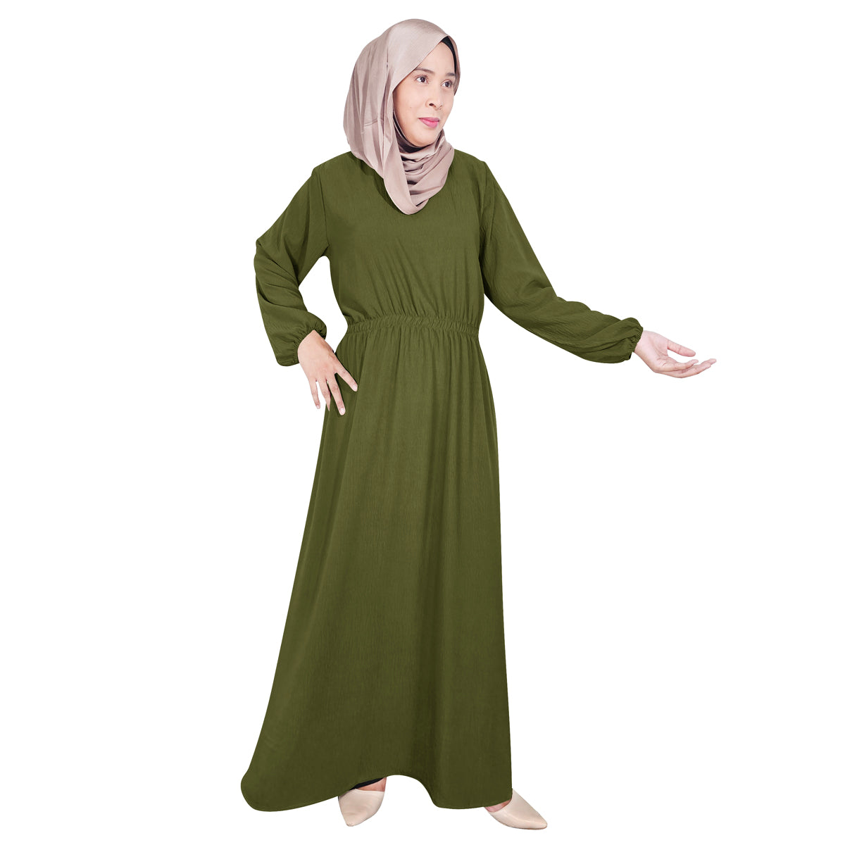Long Women Dress Wist Fitted Style CEY Italian Crepe