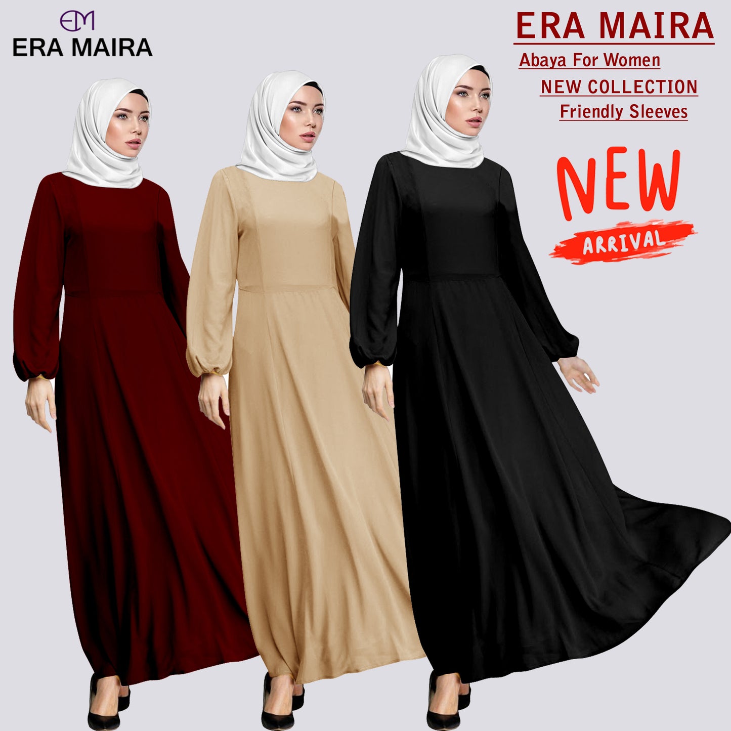 Gamis Abaya Flary Polos Tangan Kerut