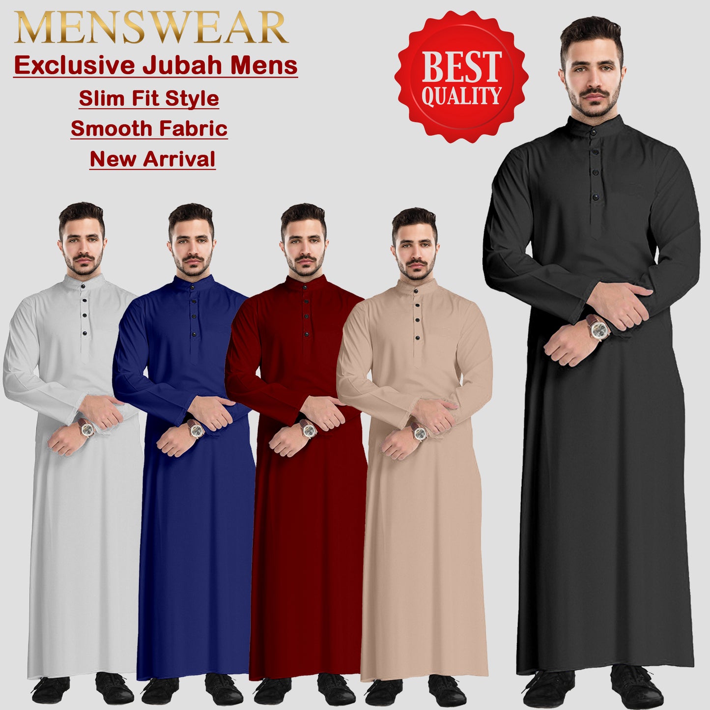 Gamis Pria Muslim Ban Collar