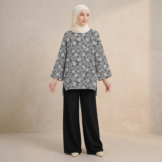 PREMIUM FLORAL PRINTED MINI BLOUSE