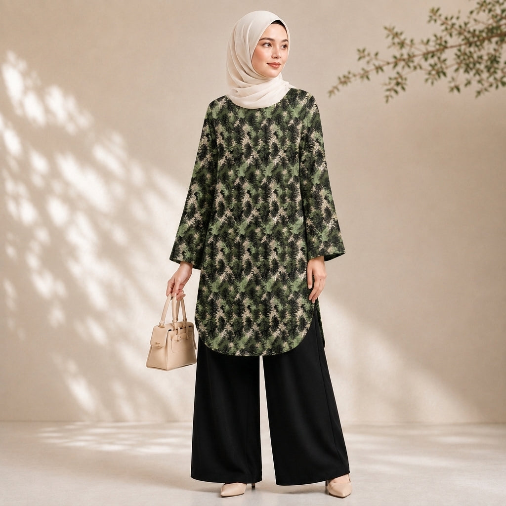 PREMIUM ABSTRACT & FLORAL PRINTED LONG BLOUSE