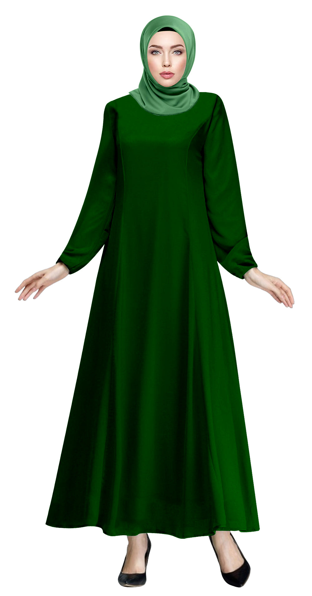 Gamis Abaya Flary Polos Tangan Kerut