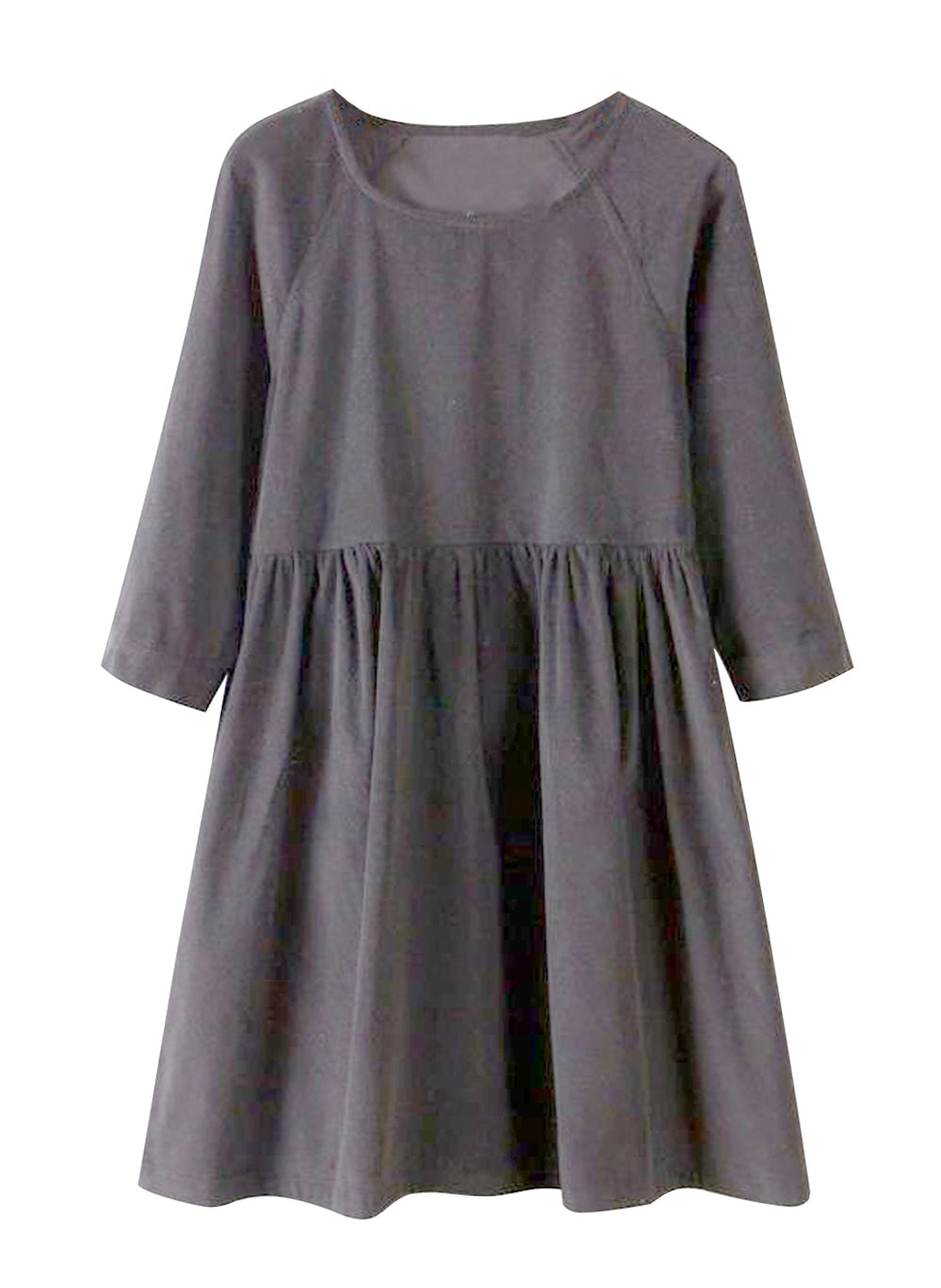 Dress Tunic Pinggang Kerut Wanita Tangan 3/4