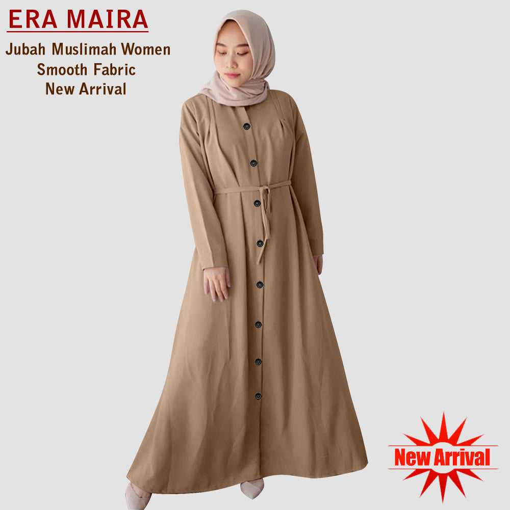 Gamis Abaya Wanita Muslim Full Kancing Belt Tali