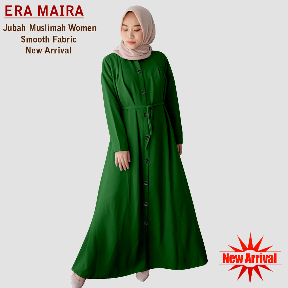 Gamis Abaya Wanita Muslim Full Kancing Belt Tali