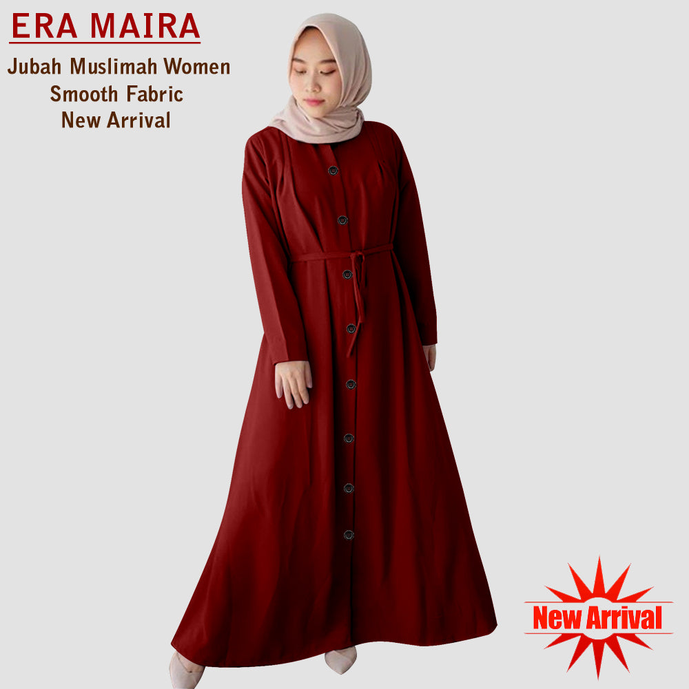 Gamis Abaya Wanita Muslim Full Kancing Belt Tali