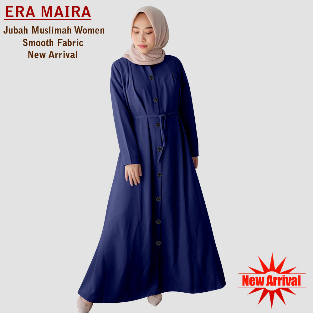 Gamis Abaya Wanita Muslim Full Kancing Belt Tali