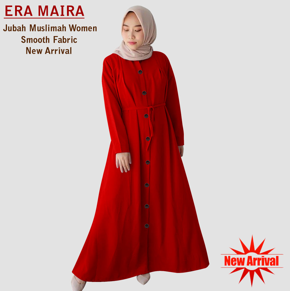 Gamis Abaya Wanita Muslim Full Kancing Belt Tali