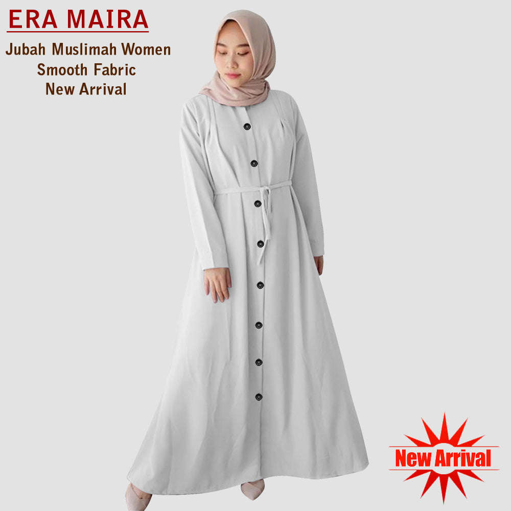 Gamis Abaya Wanita Muslim Full Kancing Belt Tali