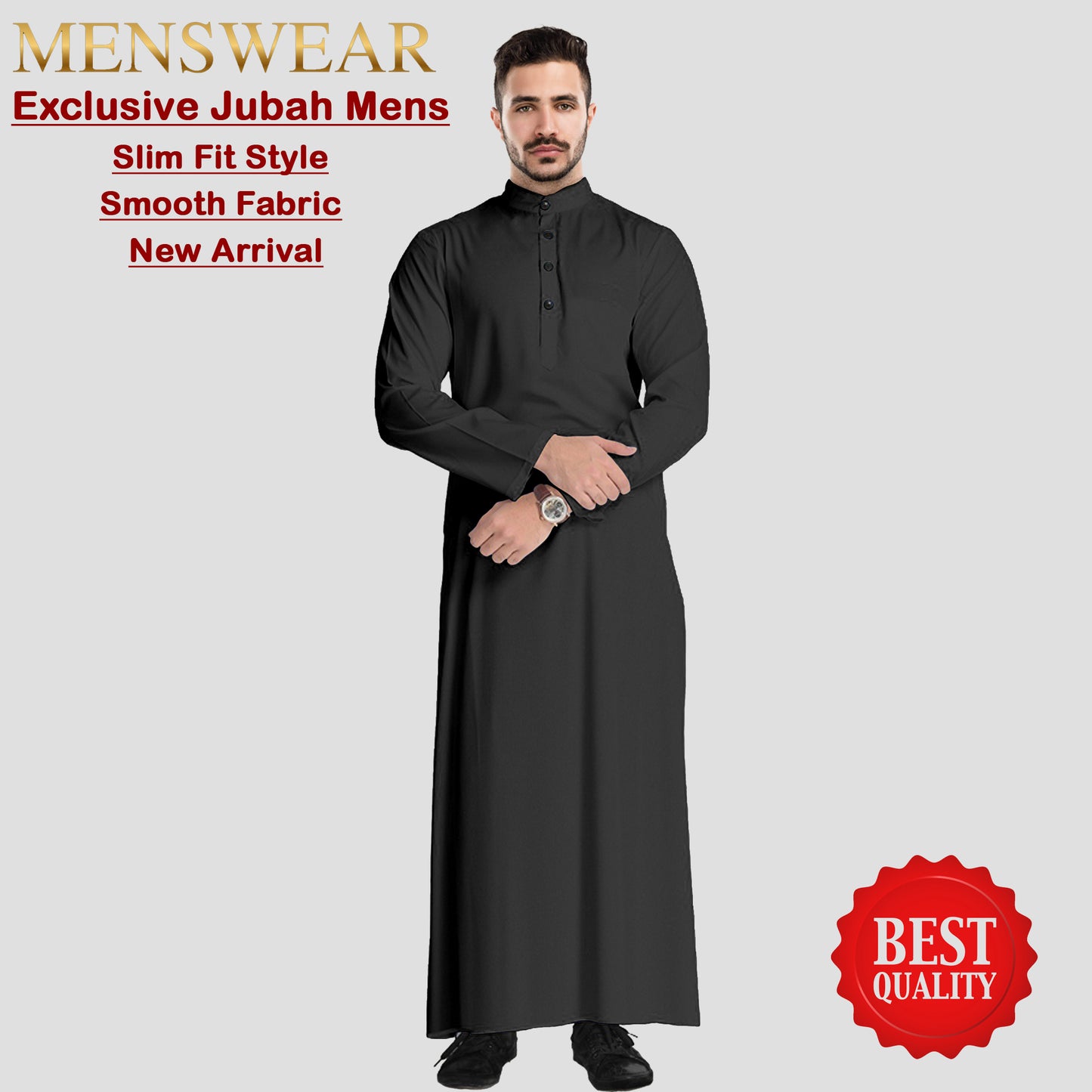 Gamis Pria Muslim Ban Collar