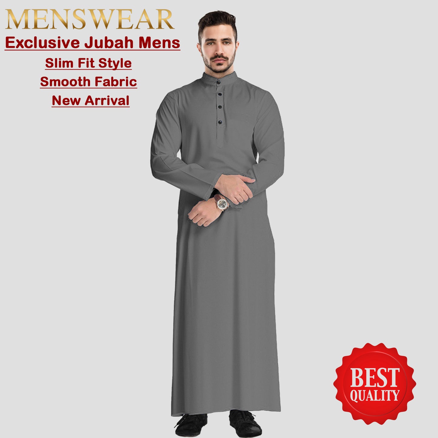 Gamis Pria Muslim Ban Collar
