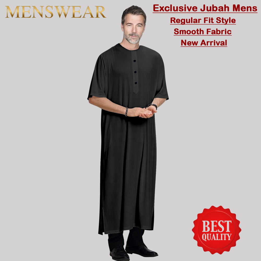 Gamis Muslim Pria Half Sleeve Round Neck baru design