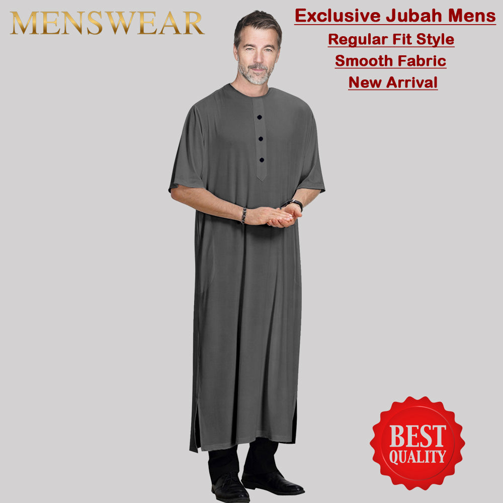 Gamis Muslim Pria Half Sleeve Round Neck baru design