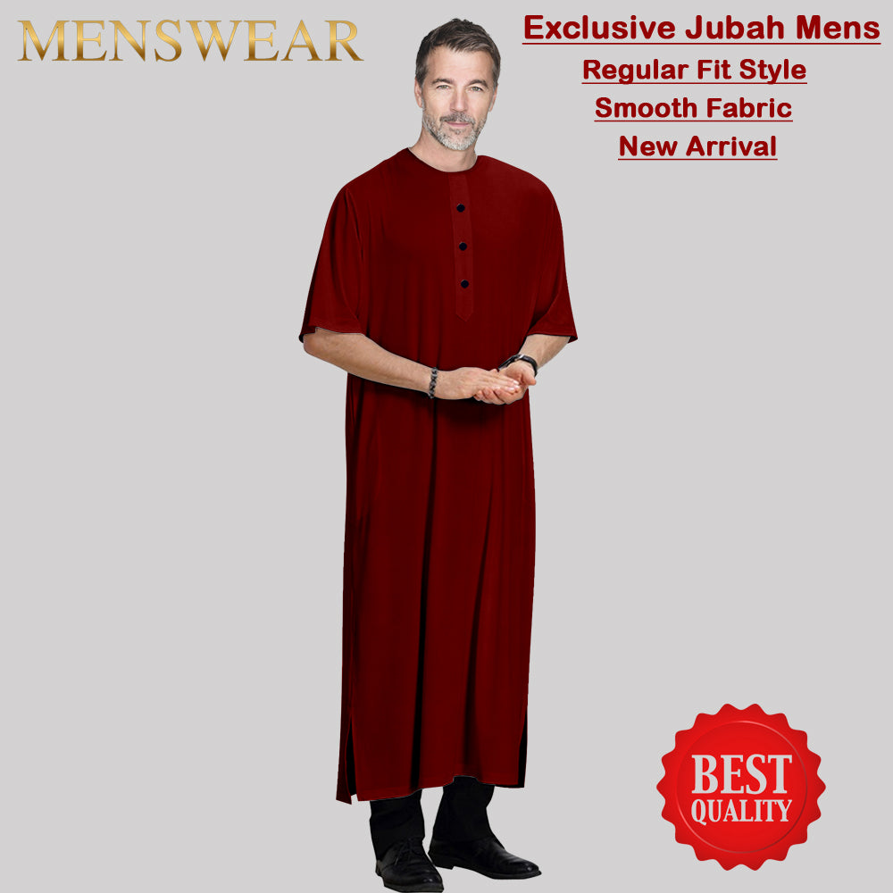 Gamis Muslim Pria Half Sleeve Round Neck baru design